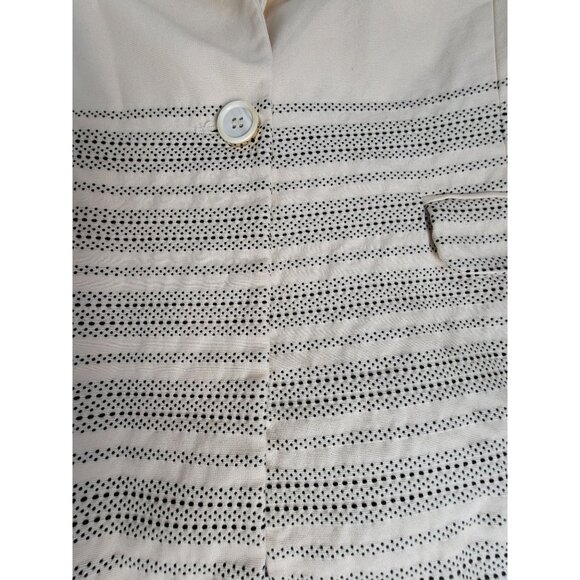 Piazza Sempione Womens Striped Beige One Button Blazer Size 46 Stretch Italy - Picture 10 of 10